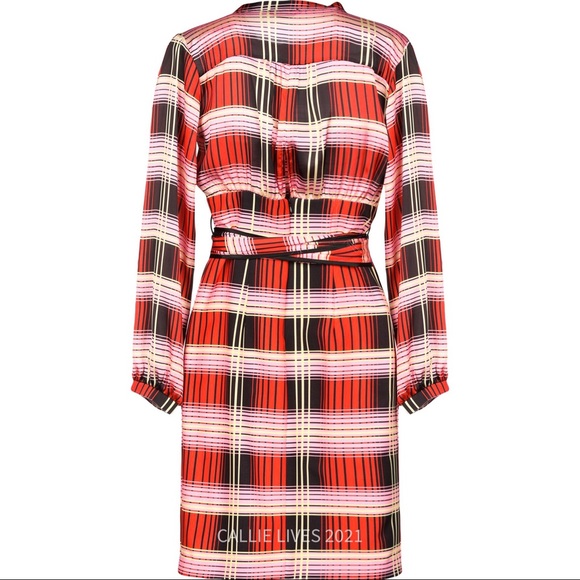 Elaine Vintage Plaid: Pink Red Black Work Dress - Picture 2 of 6